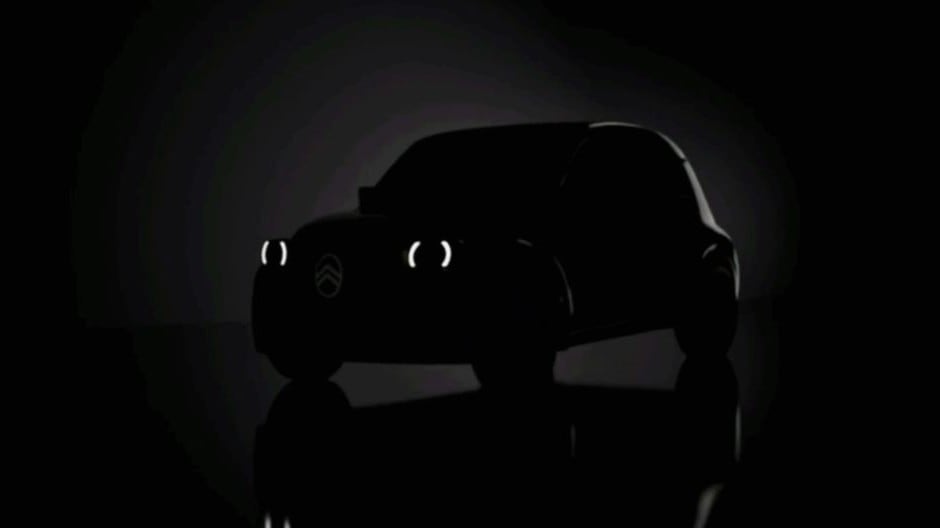 A teaser image of the new Citroen 2 CV.