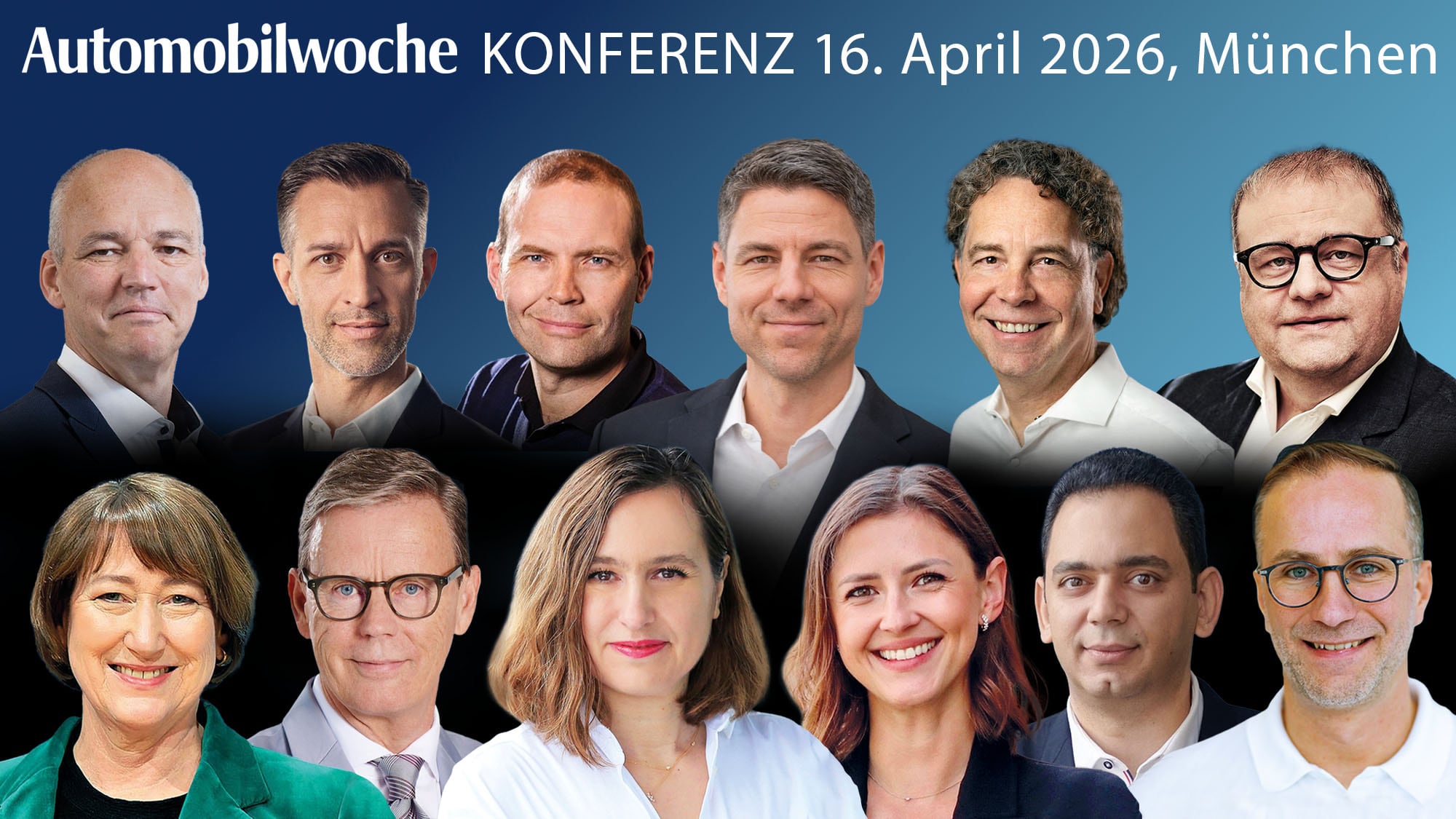 Die Liste bestätigter Sprecherinnen und Sprecher füllt sich. Die führende Köpfe der automobilen Tech-Branche treffen sich am 16.. April in München auf der Automobilwoche Konferenz 20926.