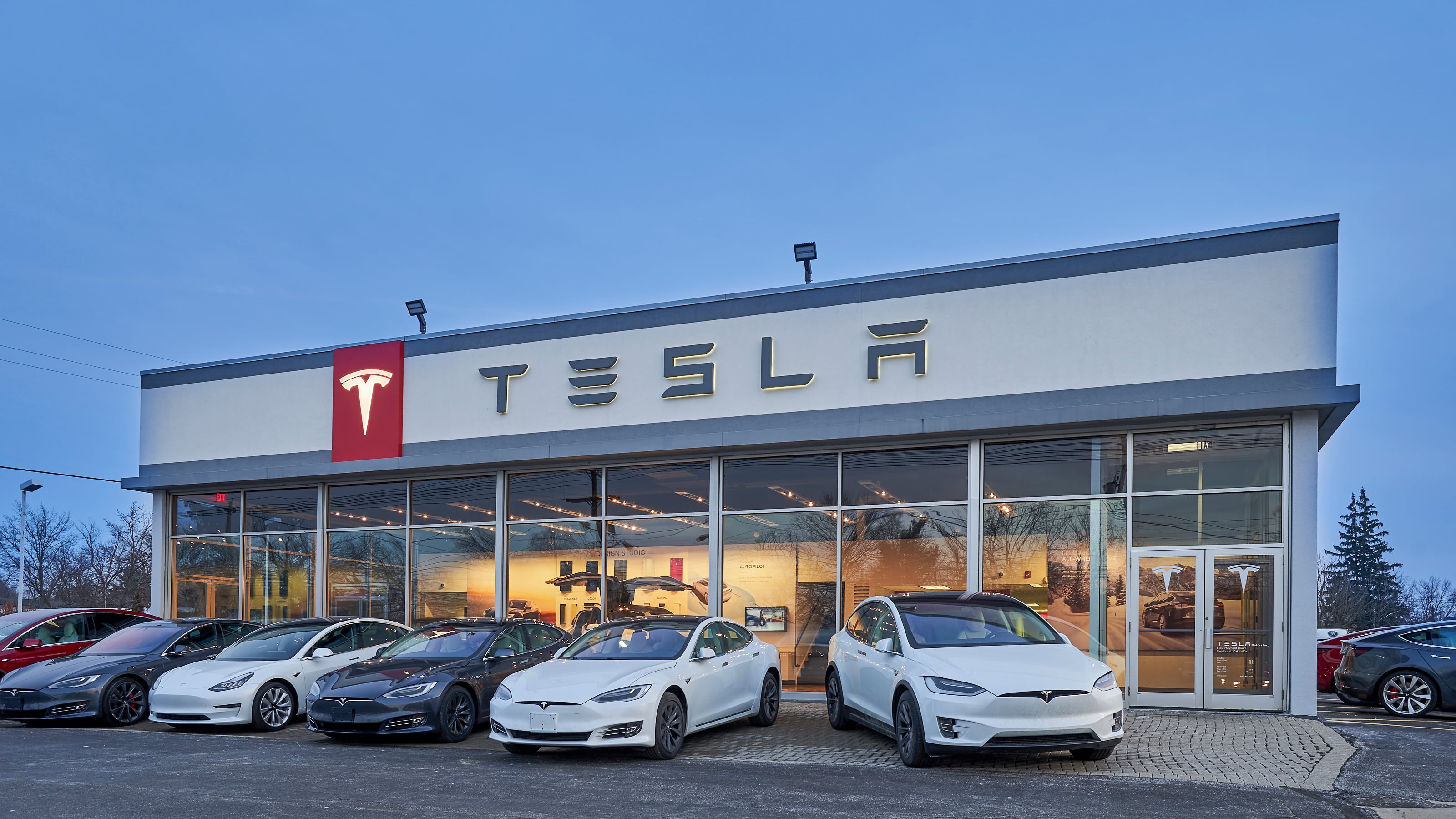 The Tesla store and service center in Lyndhurst
