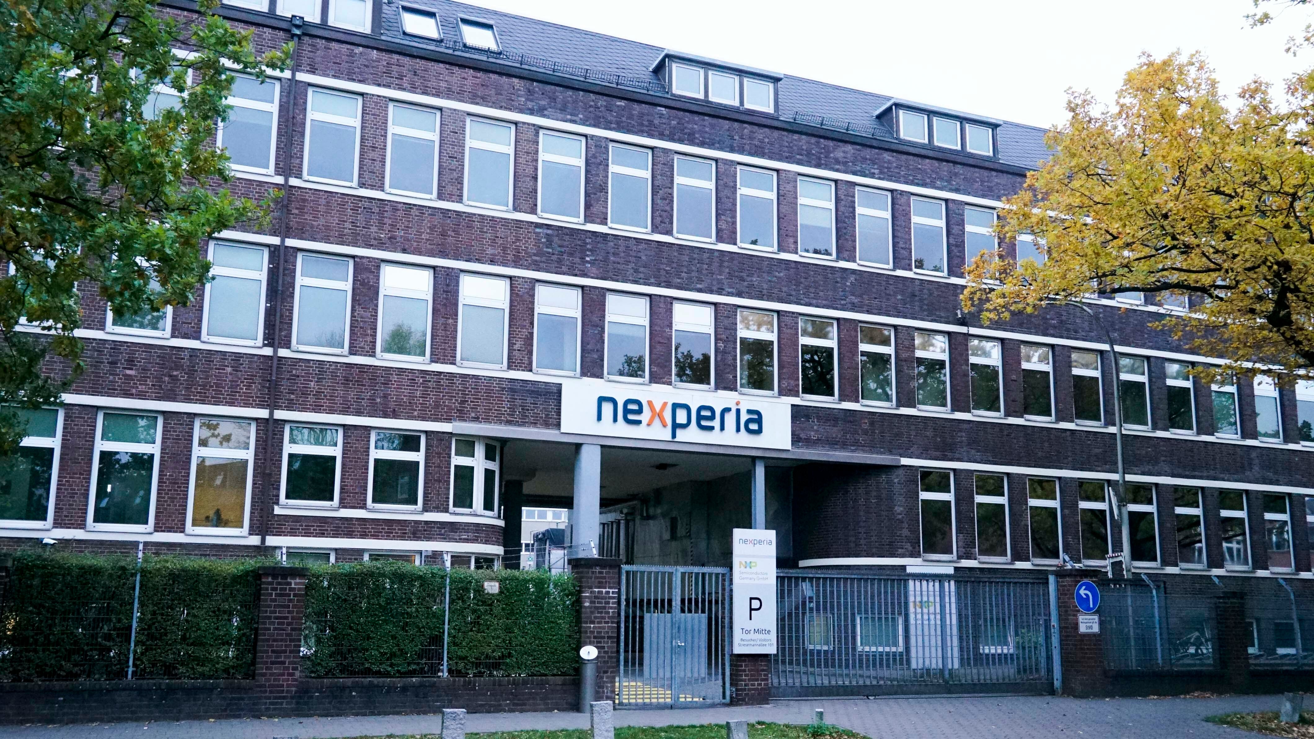 Eingang zur Nexperia-Fabrik in Hamburg.
