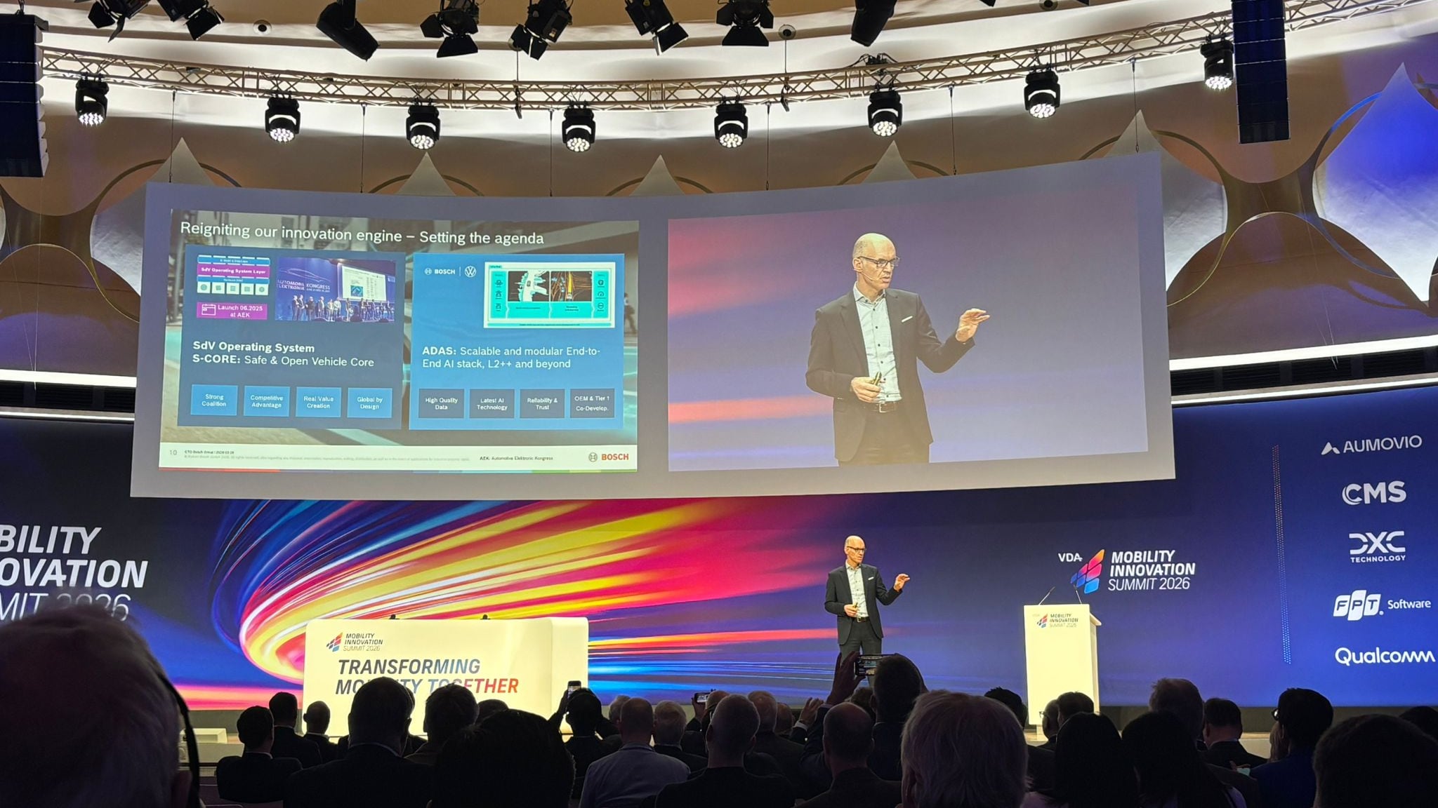 Mathias Pillin, CTO Bosch Mobility, auf dem VDA Summit 2026 in Berlin.